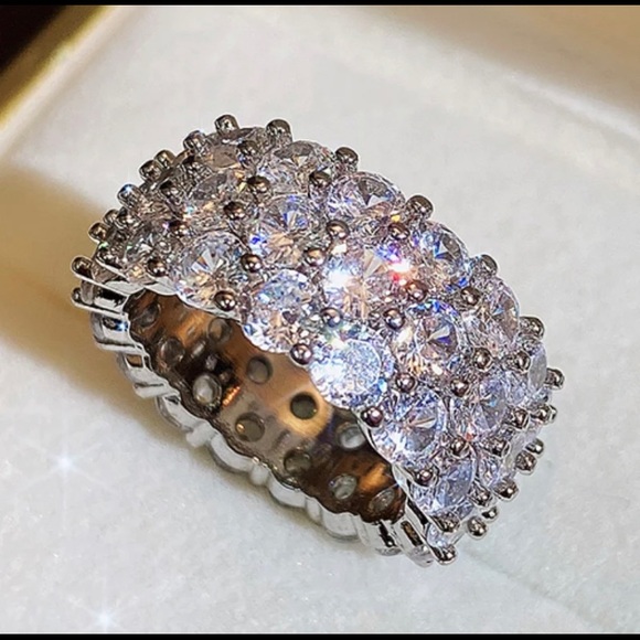 CZ Micro Pave Eternity Band - Picture 1 of 4